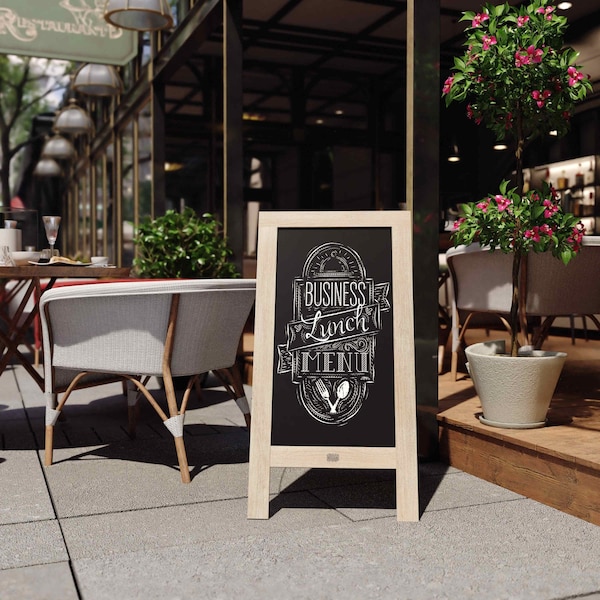 Flash Furniture Weathered Wooden A-Frame Magnetic Chalkboard HGWA-GDI-CRE8-472315-GG - main